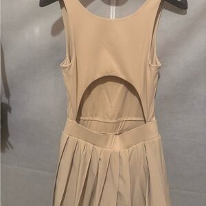 Chic Tan Sleeveless Cutout Dress